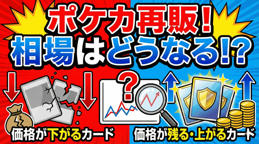 ポケカ再販で相場はどうなる?価格が下がるカード・残るカード